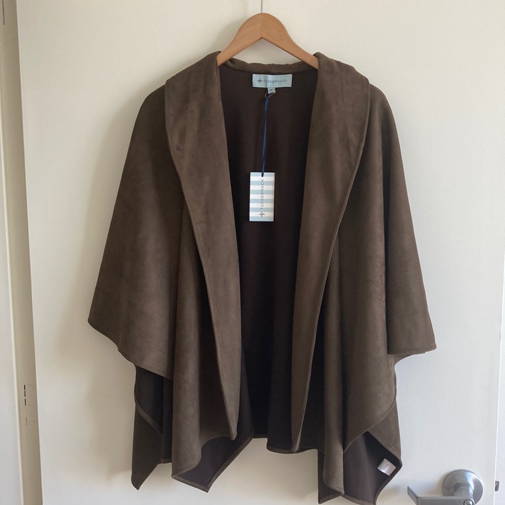 Tuckernuck Green/Brown Suede Cape - NWT!